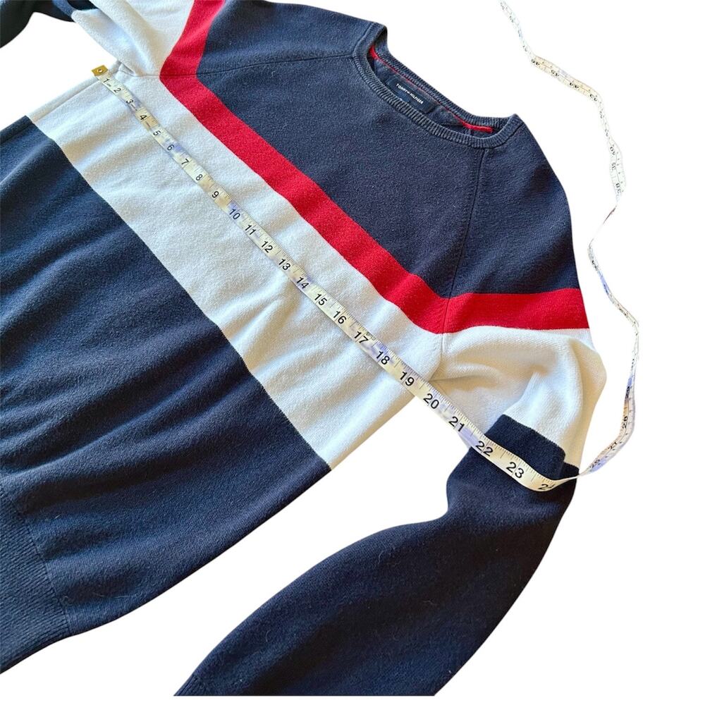 Men’s Tommy Hilfiger Crew Neck Mid-weight Cotton Color Block Americana Sweater - Picture 3 of 11